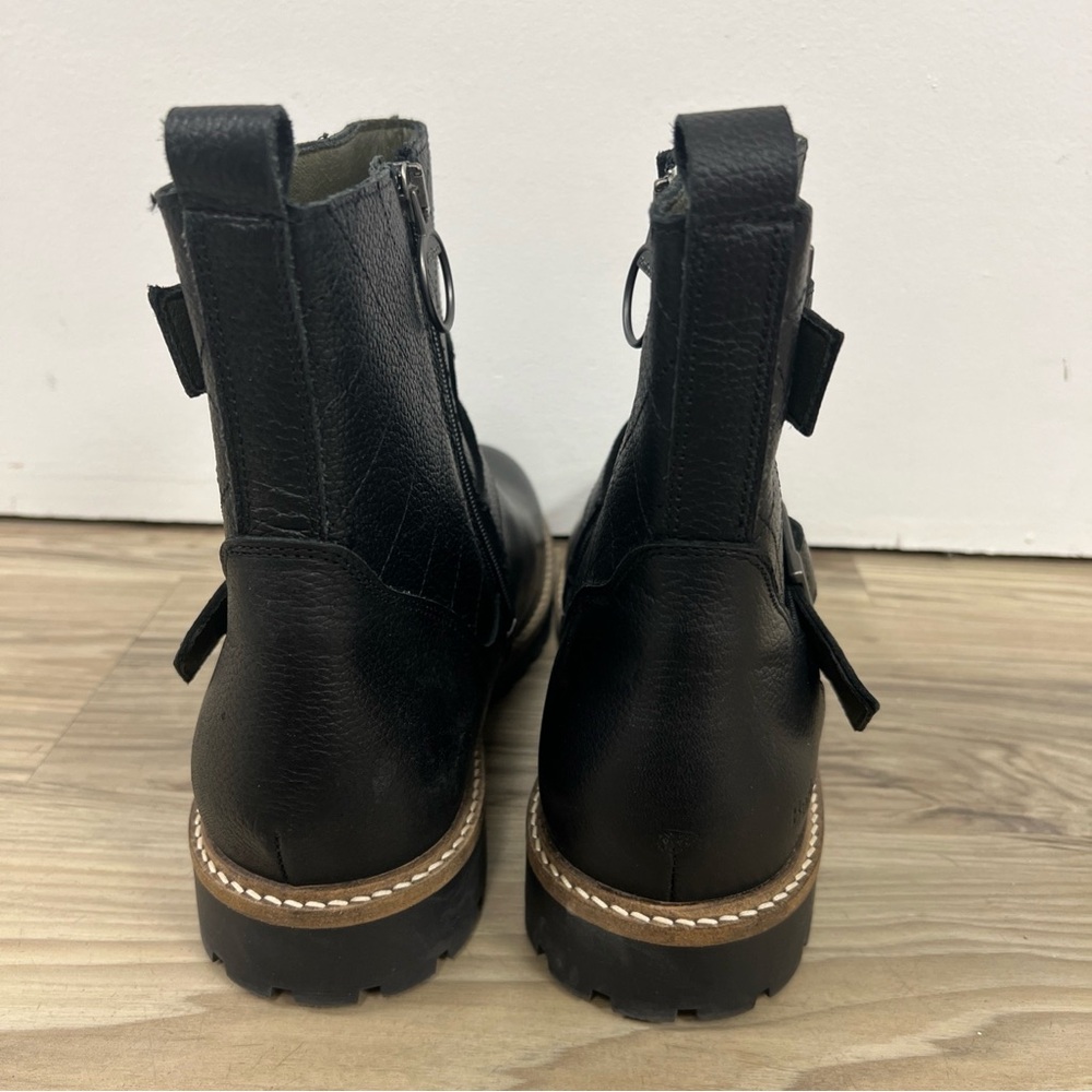 Barbour Bramble Biker Boots Buckle Side Zip Black Women’s Size UK 8/US 10 NWOB - Picture 7 of 9